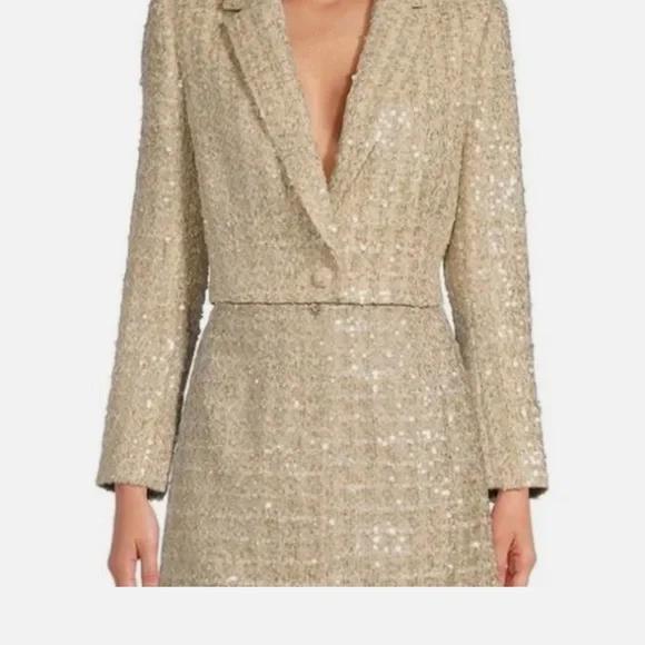 NEW Gianni Bini Sequin Tweed Jacket and skirt matching set - Picture 3 of 13